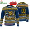 Custom West Virginia Mountaineers Logo Team Football Christmas Ugly Sweater 1