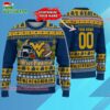 Custom West Virginia Mountaineers Logo Team Football Christmas Ugly Sweater 3