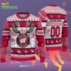 Custom Wisconsin Badgers Special Reindeer Light Ugly Christmas Sweater 2