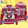 Custom Wisconsin Badgers Special Reindeer Light Ugly Christmas Sweater 4
