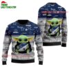 Dallas Cowboys Baby Yoda Hug The Ball Christmas Ugly Sweater 1