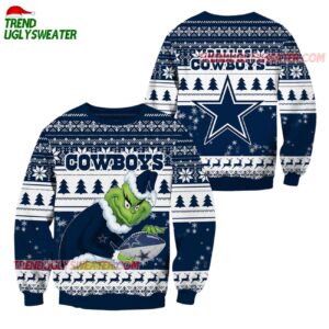 Dallas Cowboys Football Grinch Christmas Ugly Sweater 1