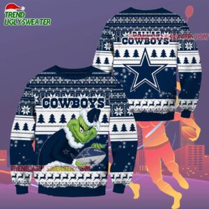 Dallas Cowboys Football Grinch Christmas Ugly Sweater 2