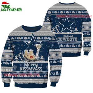 Dallas Cowboys Merrykissmyass Funny Santa Claus Christmas Ugly Sweater 1