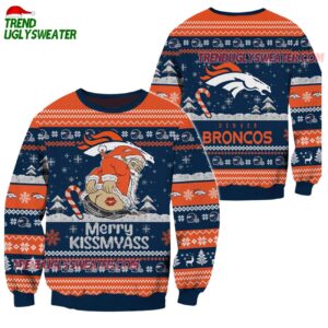 Denver Broncos Merrykissmyass Funny Santa Claus Christmas Ugly Sweater 1