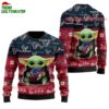 Houston Texans Baby Yoda Hug The Ball Christmas Ugly Sweater 1