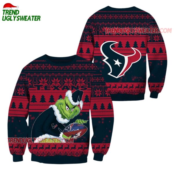 Houston Texans Football Grinch Christmas Ugly Sweater 1