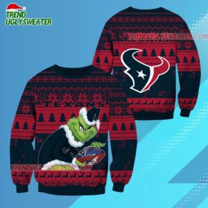 Houston Texans Football Grinch Christmas Ugly Sweater 3