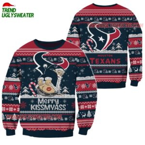 Houston Texans Merrykissmyass Funny Santa Claus Christmas Ugly Sweater 1