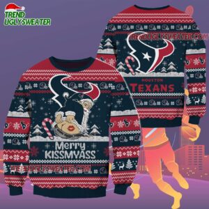 Houston Texans Merrykissmyass Funny Santa Claus Christmas Ugly Sweater 2