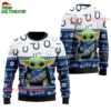 Indianapolis Colts Baby Yoda Hug The Ball Christmas Ugly Sweater 1