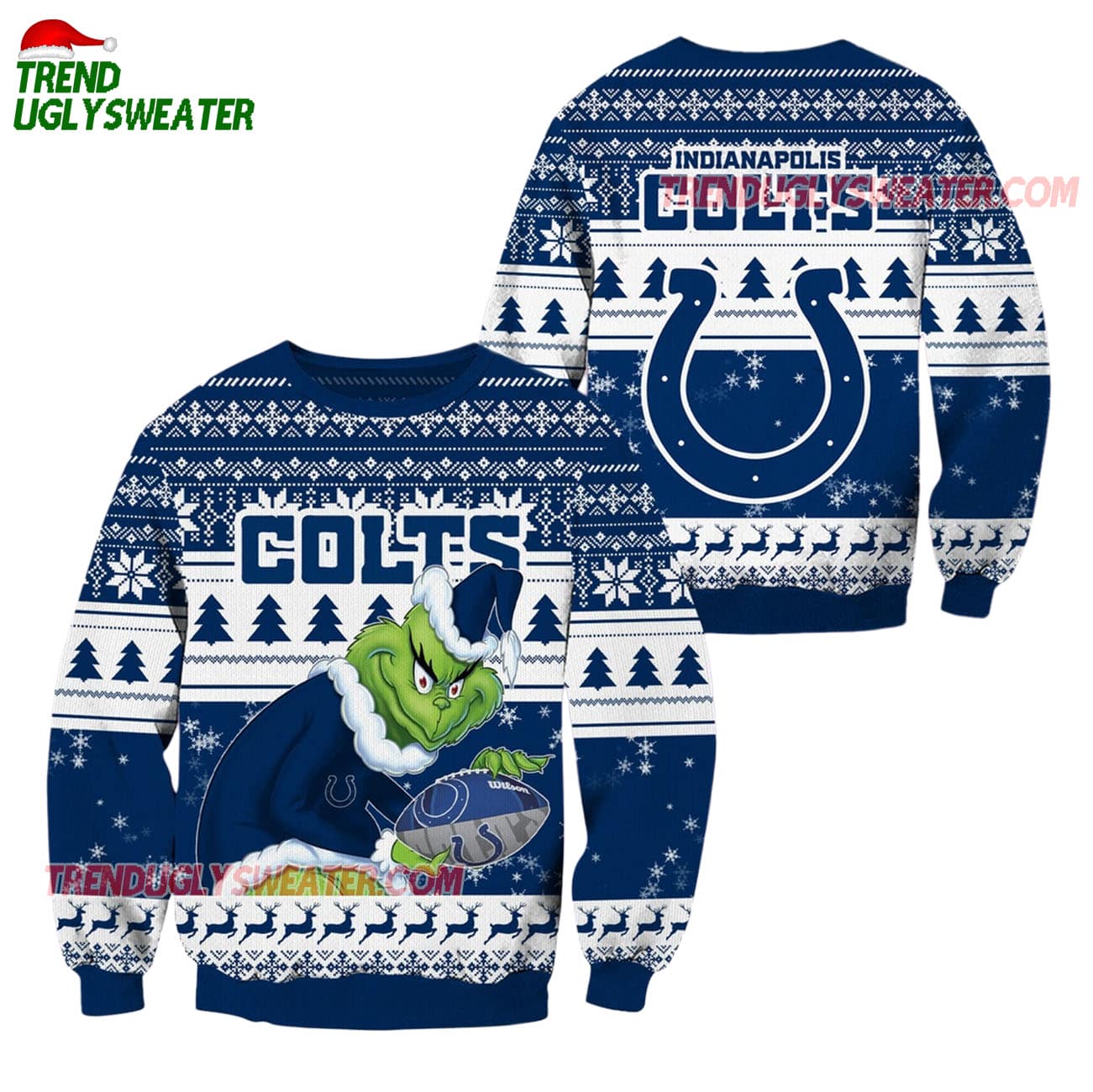Indianapolis Colts Football Grinch Christmas Ugly Sweater Indianapolis Colts Football Grinch Christmas Ugly Sweater