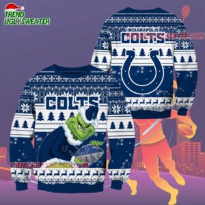 Indianapolis Colts Football Grinch Christmas Ugly Sweater 2