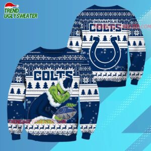 Indianapolis Colts Football Grinch Christmas Ugly Sweater 3