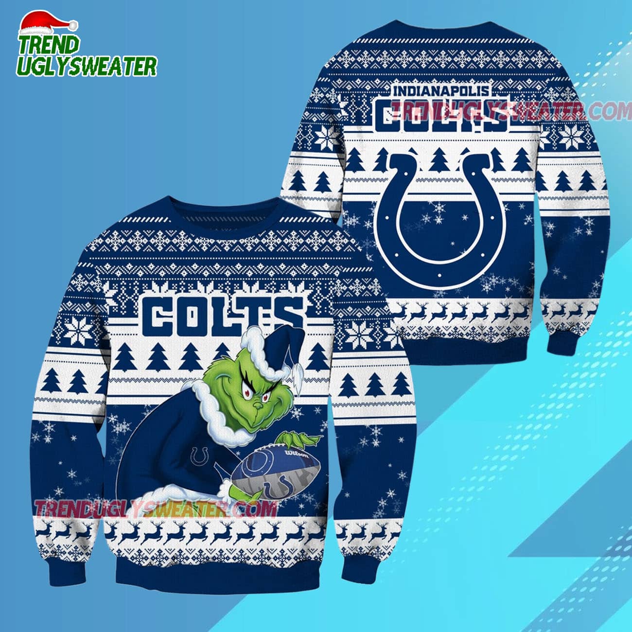 Indianapolis Colts Football Grinch Christmas Ugly Sweater Indianapolis Colts Football Grinch Christmas Ugly Sweater