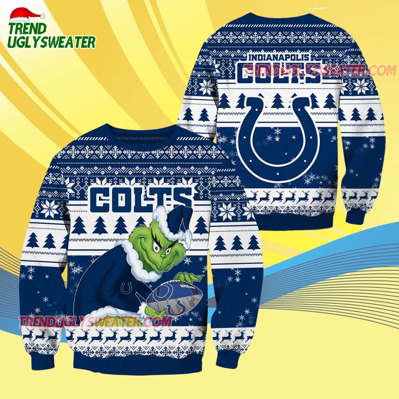 Indianapolis Colts Football Grinch Christmas Ugly Sweater Indianapolis Colts Football Grinch Christmas Ugly Sweater