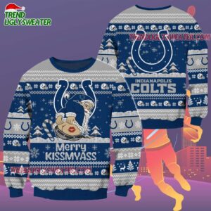Indianapolis Colts Merrykissmyass Funny Santa Claus Christmas Ugly Sweater 2