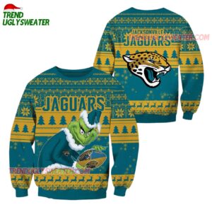 Jacksonville Jaguars Football Grinch Christmas Ugly Sweater 1