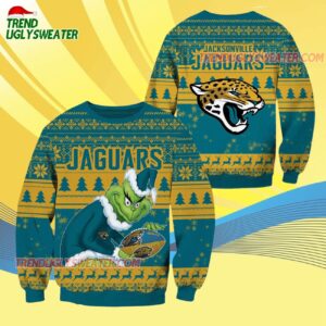 Jacksonville Jaguars Football Grinch Christmas Ugly Sweater 4