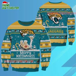Jacksonville Jaguars Merrykissmyass Funny Santa Claus Christmas Ugly Sweater 3