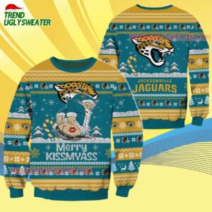 Jacksonville Jaguars Merrykissmyass Funny Santa Claus Christmas Ugly Sweater 4