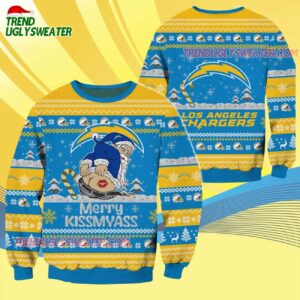 Los Angeles Chargers Merrykissmyass Funny Santa Claus Christmas Ugly Sweater 4