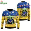Los Angeles Rams Baby Yoda Hug The Ball Christmas Ugly Sweater 1