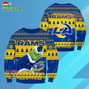 Los Angeles Rams Football Grinch Christmas Ugly Sweater 3