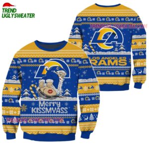 Los Angeles Rams Merrykissmyass Funny Santa Claus Christmas Ugly Sweater 1