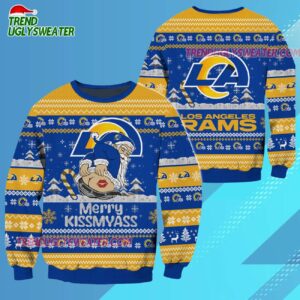 Los Angeles Rams Merrykissmyass Funny Santa Claus Christmas Ugly Sweater 2 Los Angeles Rams Merrykissmyass Funny Santa Claus Christmas Ugly Sweater 3