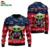 New England Patriots Baby Yoda Hug The Ball Christmas Ugly Sweater 1