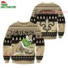 New Orleans Saints Football Grinch Christmas Ugly Sweater 1