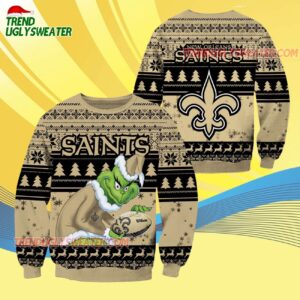 New Orleans Saints Football Grinch Christmas Ugly Sweater 3 New Orleans Saints Football Grinch Christmas Ugly Sweater 4