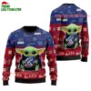 New York Giants Baby Yoda Hug The Ball Christmas Ugly Sweater 1