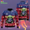 New York Giants Baby Yoda Hug The Ball Christmas Ugly Sweater 2