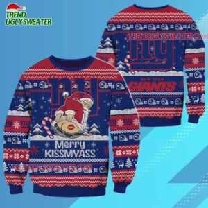 New York Giants Merrykissmyass Funny Santa Claus Christmas Ugly Sweater 3