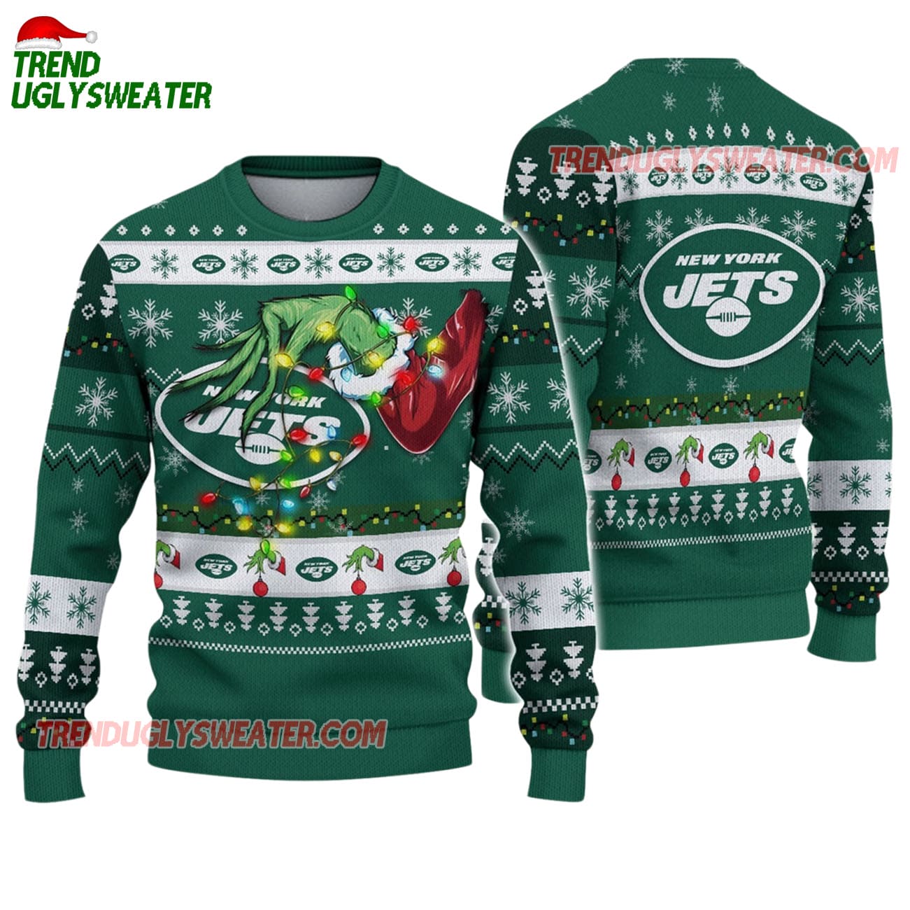New York Jets Special Grinchs Hand Football Christmas Ugly Sweater New York Jets Special Grinchs Hand Football Christmas Ugly Sweater