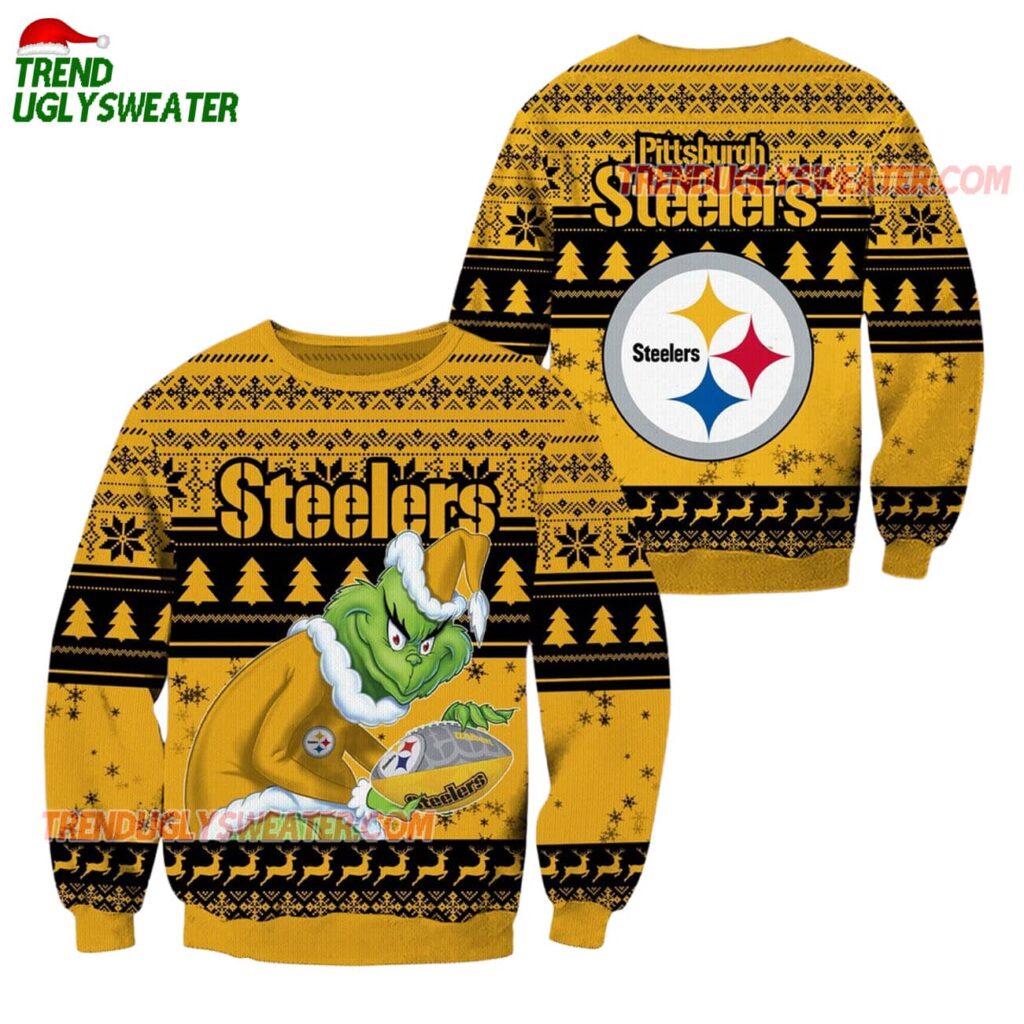 Pittsburgh Steelers Football Grinch Christmas Ugly Sweater 1