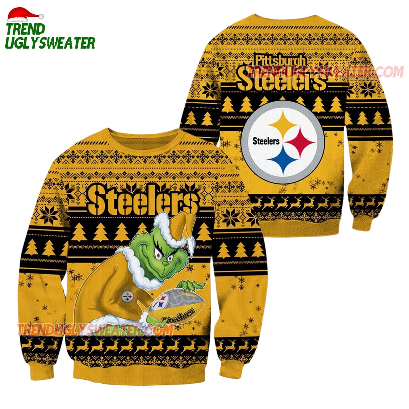 Pittsburgh Steelers Football Grinch Christmas Ugly Sweater Pittsburgh Steelers Football Grinch Christmas Ugly Sweater