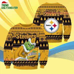 Pittsburgh Steelers Football Grinch Christmas Ugly Sweater 4