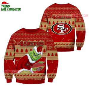 San Francisco 49ers Football Grinch Christmas Ugly Sweater 1