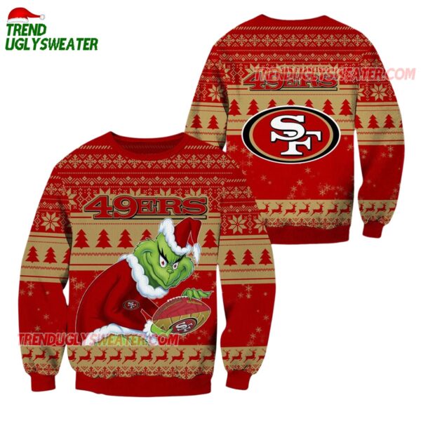 San Francisco 49ers Football Grinch Christmas Ugly Sweater 1
