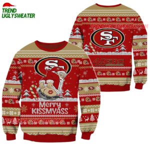 San Francisco 49ers Merrykissmyass Funny Santa Claus Christmas Ugly Sweater 1