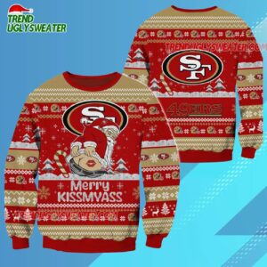 San Francisco 49ers Merrykissmyass Funny Santa Claus Christmas Ugly Sweater 3