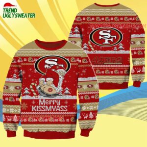 San Francisco 49ers Merrykissmyass Funny Santa Claus Christmas Ugly Sweater 4