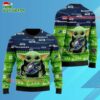 Seattle Seahawks Baby Yoda Hug The Ball Christmas Ugly Sweater 3