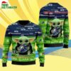 Seattle Seahawks Baby Yoda Hug The Ball Christmas Ugly Sweater 4