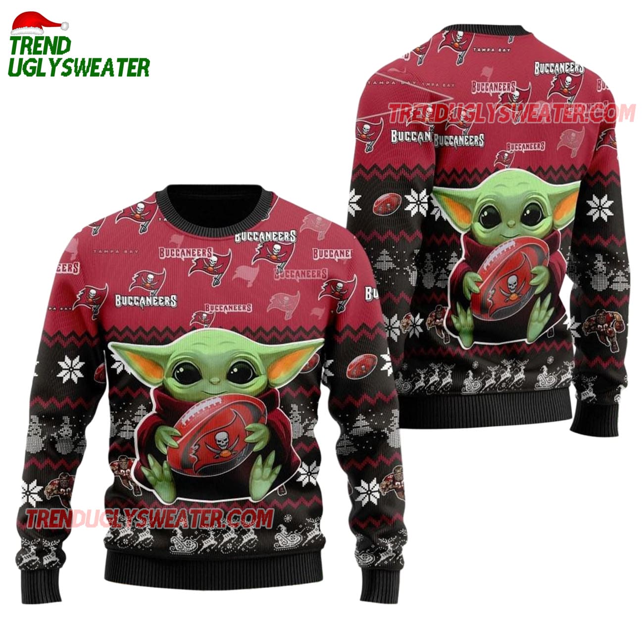 Tampa Bay Buccaneers Baby Yoda Hug The Ball Christmas Ugly Sweater Tampa Bay Buccaneers Baby Yoda Hug The Ball Christmas Ugly Sweater