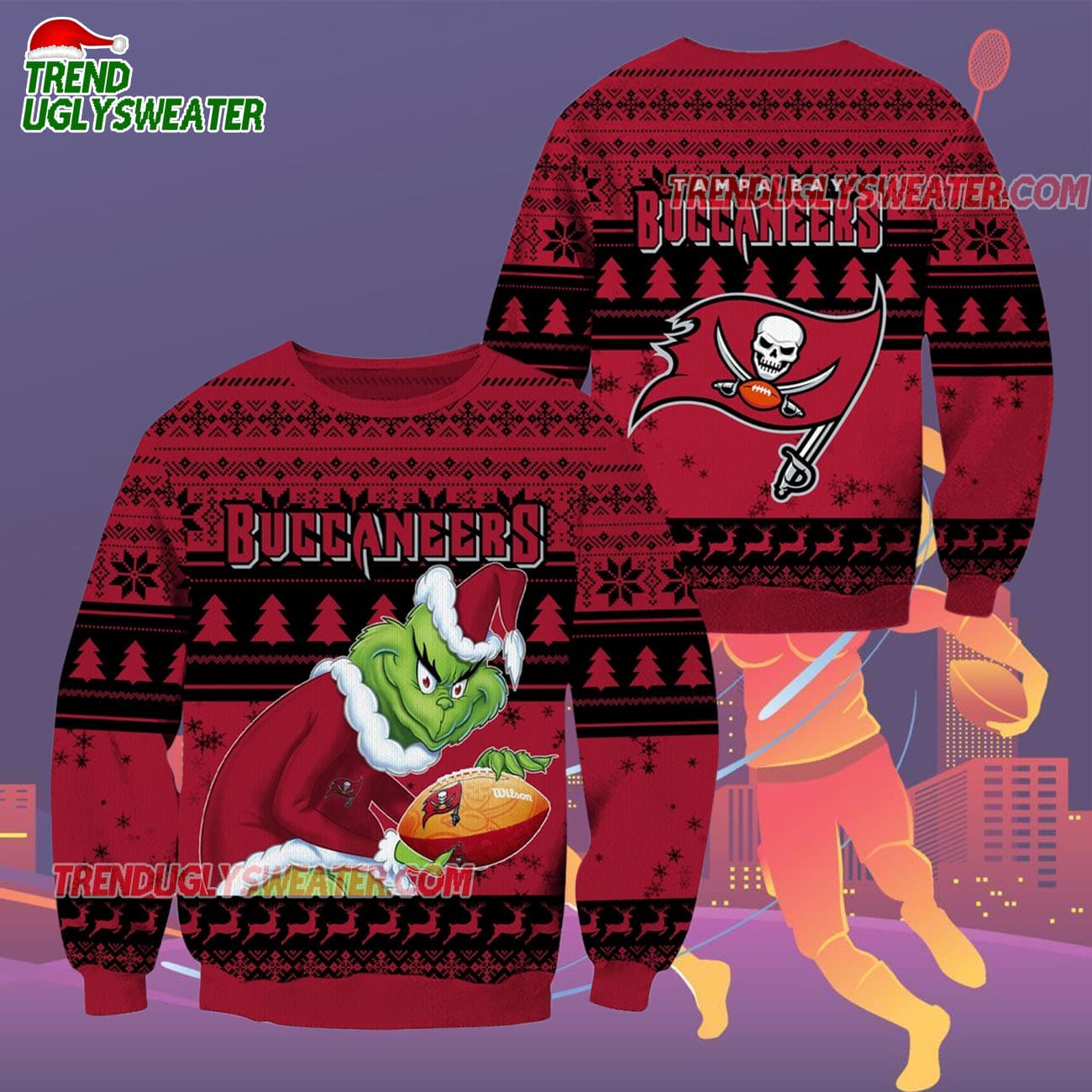 Tampa Bay Buccaneers Football Grinch Christmas Ugly Sweater Tampa Bay Buccaneers Football Grinch Christmas Ugly Sweater