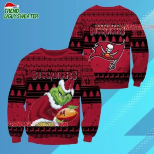 Tampa Bay Buccaneers Football Grinch Christmas Ugly Sweater 2 Tampa Bay Buccaneers Football Grinch Christmas Ugly Sweater 3